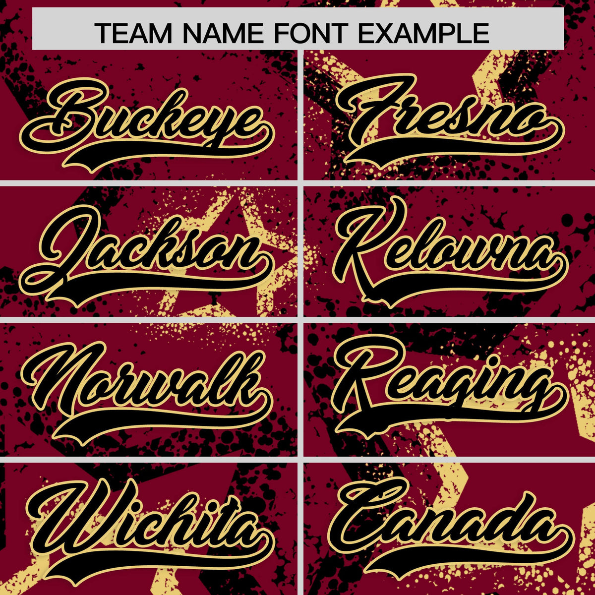 Custom Crimson Khaki Black Star-Shaped Ink Texture Graffiti Pattern Baseball Jersey | Sublimation Printed &amp; Stitched,Add Name and Numbern,Perfect for Parties,Perfect for Training | KXKSHOP