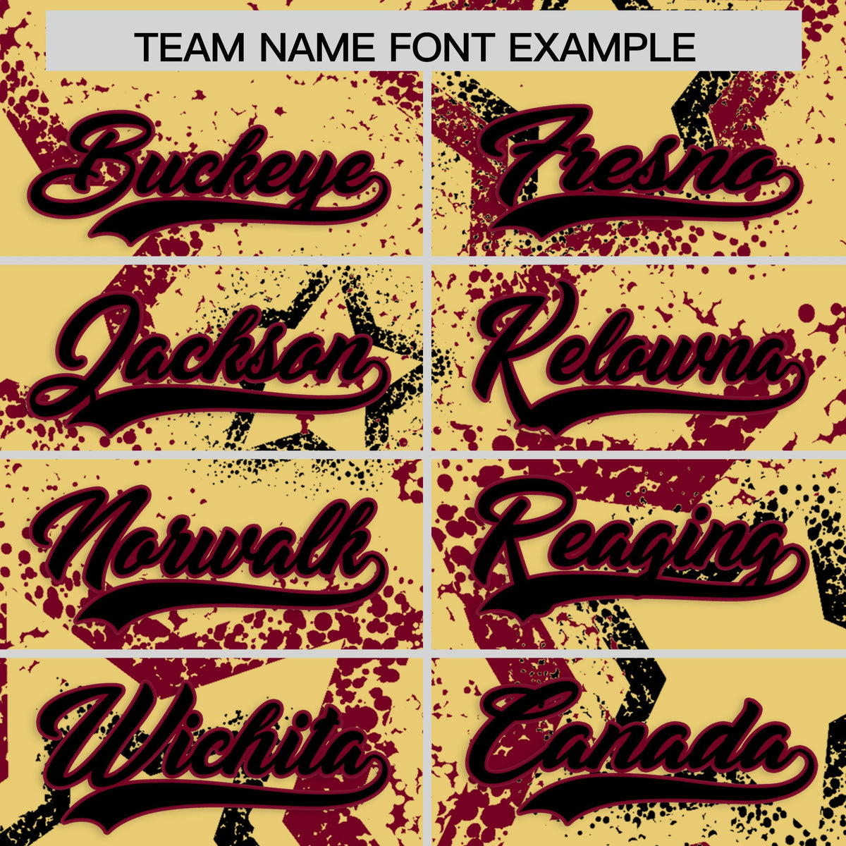 Custom Khaki Black Crimson Star-Shaped Ink Texture Graffiti Pattern Baseball Jersey | Sublimation Printed &amp; Stitched,Add Name and Numbern,Perfect for Parties,Perfect for Training | KXKSHOP