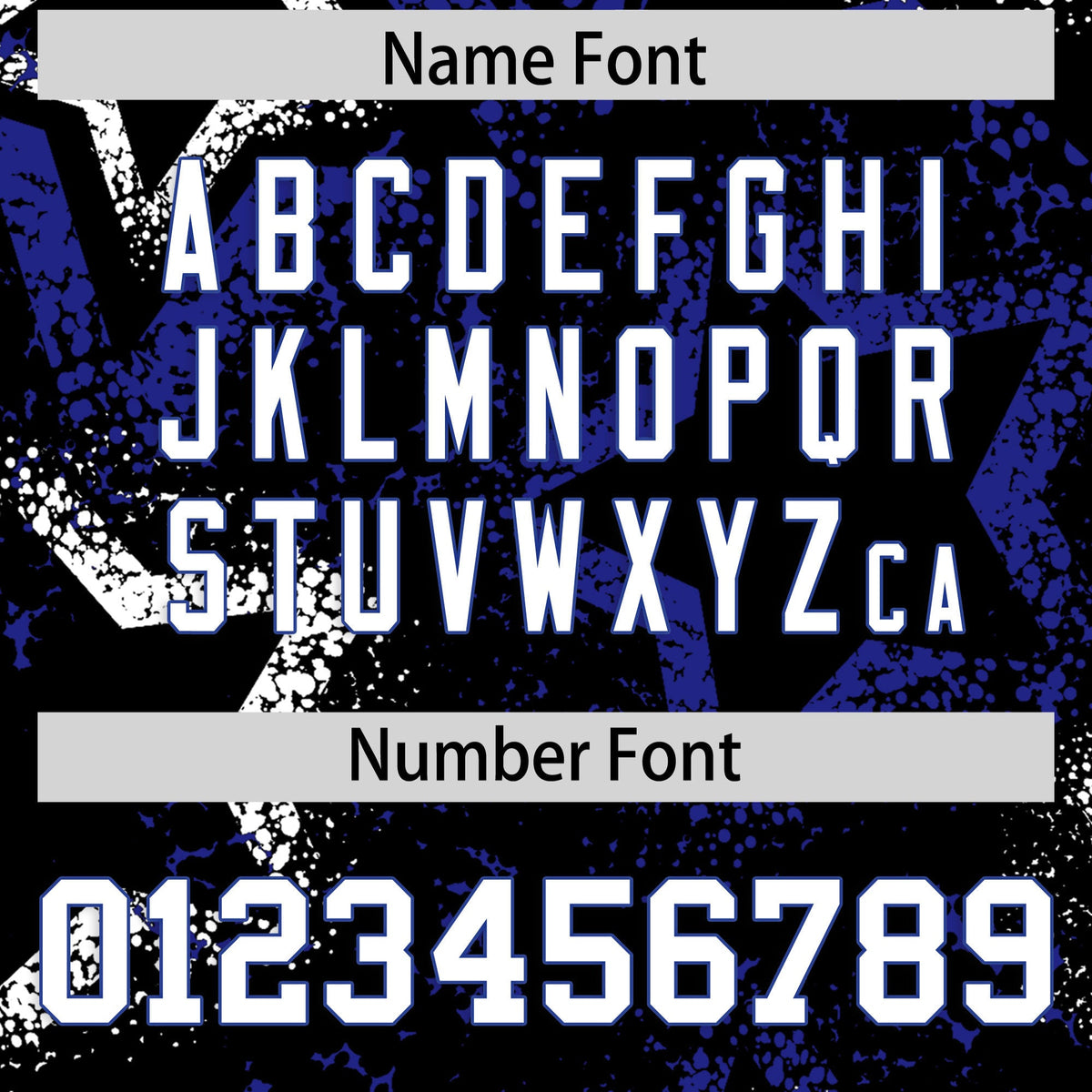 Custom Black White Royal Blue Star-Shaped Ink Texture Graffiti Pattern Baseball Jersey | Sublimation Printed &amp; Stitched,Add Name and Numbern,Perfect for Parties,Perfect for Training | KXKSHOP