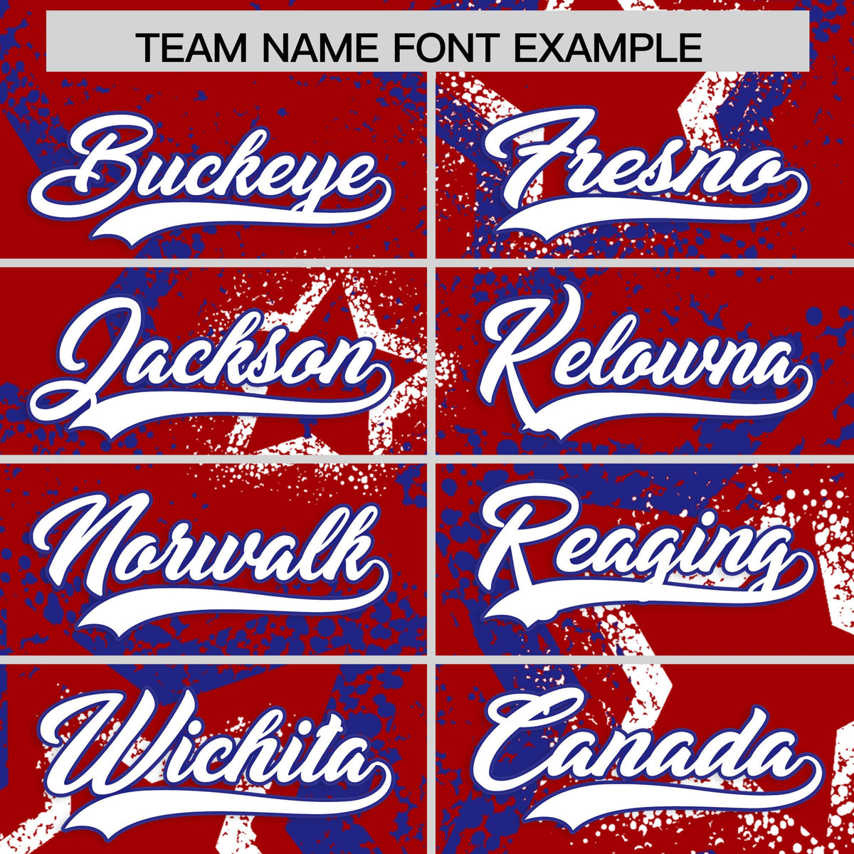 Custom Red White Royal Blue Star-Shaped Ink Texture Graffiti Pattern Baseball Jersey | Sublimation Printed &amp; Stitched,Add Name and Numbern,Perfect for Parties,Perfect for Training | KXKSHOP