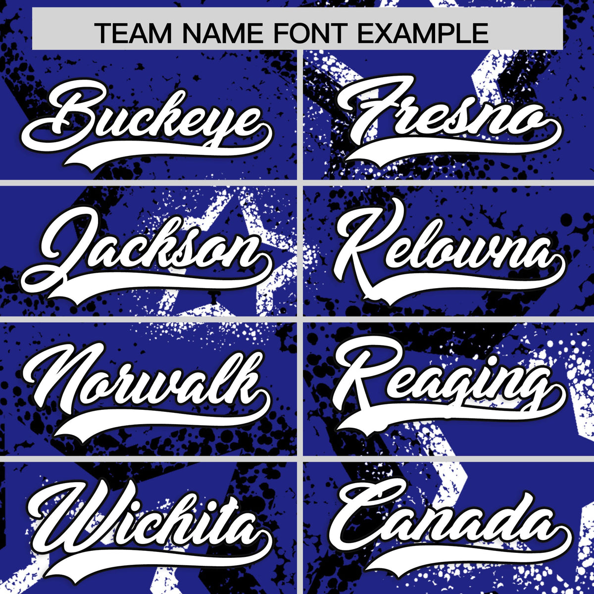 Custom Royal Blue Black White Star-Shaped Ink Texture Graffiti Pattern Baseball Jersey | Sublimation Printed &amp; Stitched,Add Name and Numbern,Perfect for Parties,Perfect for Training | KXKSHOP
