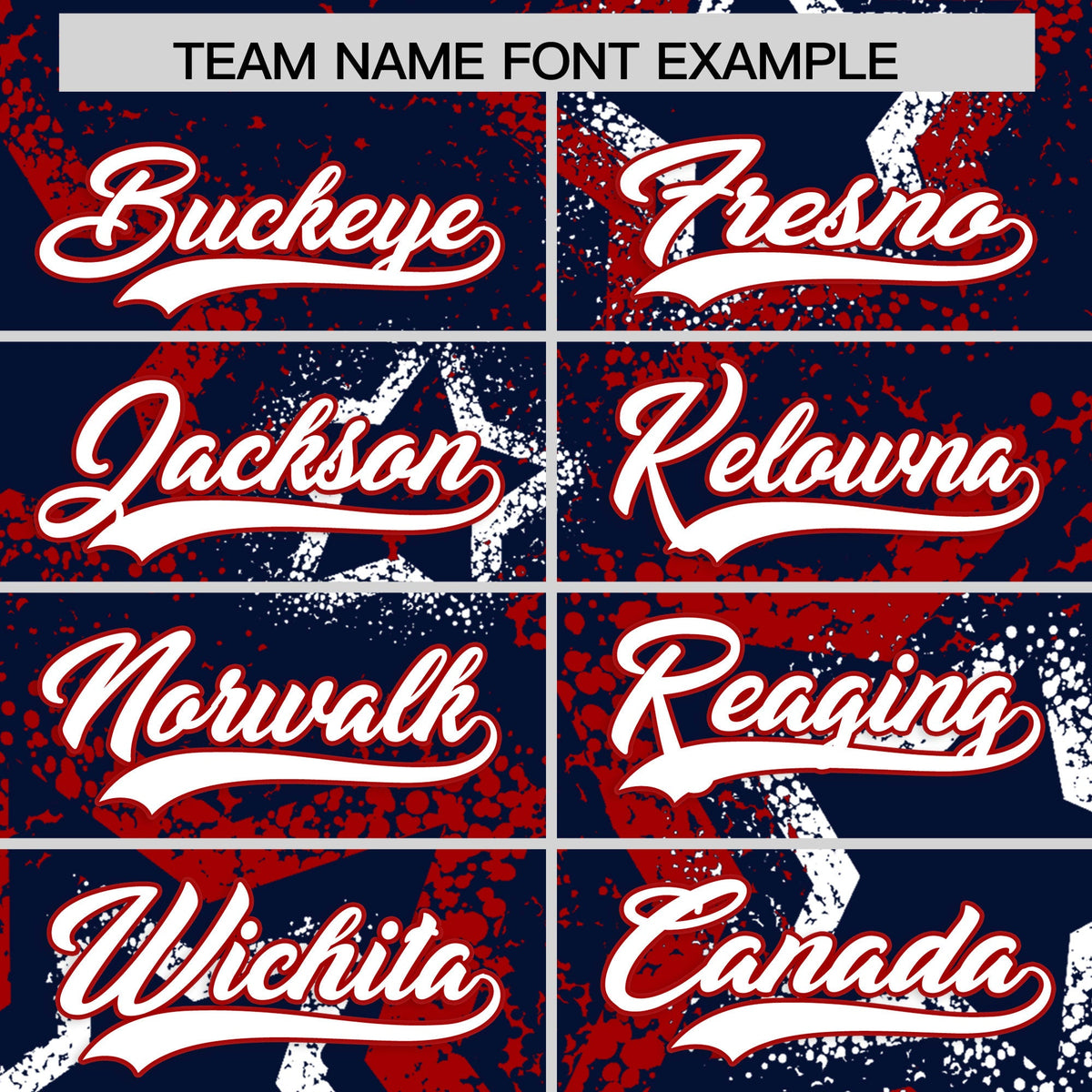 Custom Navy White Red Star-Shaped Ink Texture Graffiti Pattern Baseball Jersey | Sublimation Printed & Stitched,Add Name and Numbern,Perfect for Parties,Perfect for Training | KXKSHOP