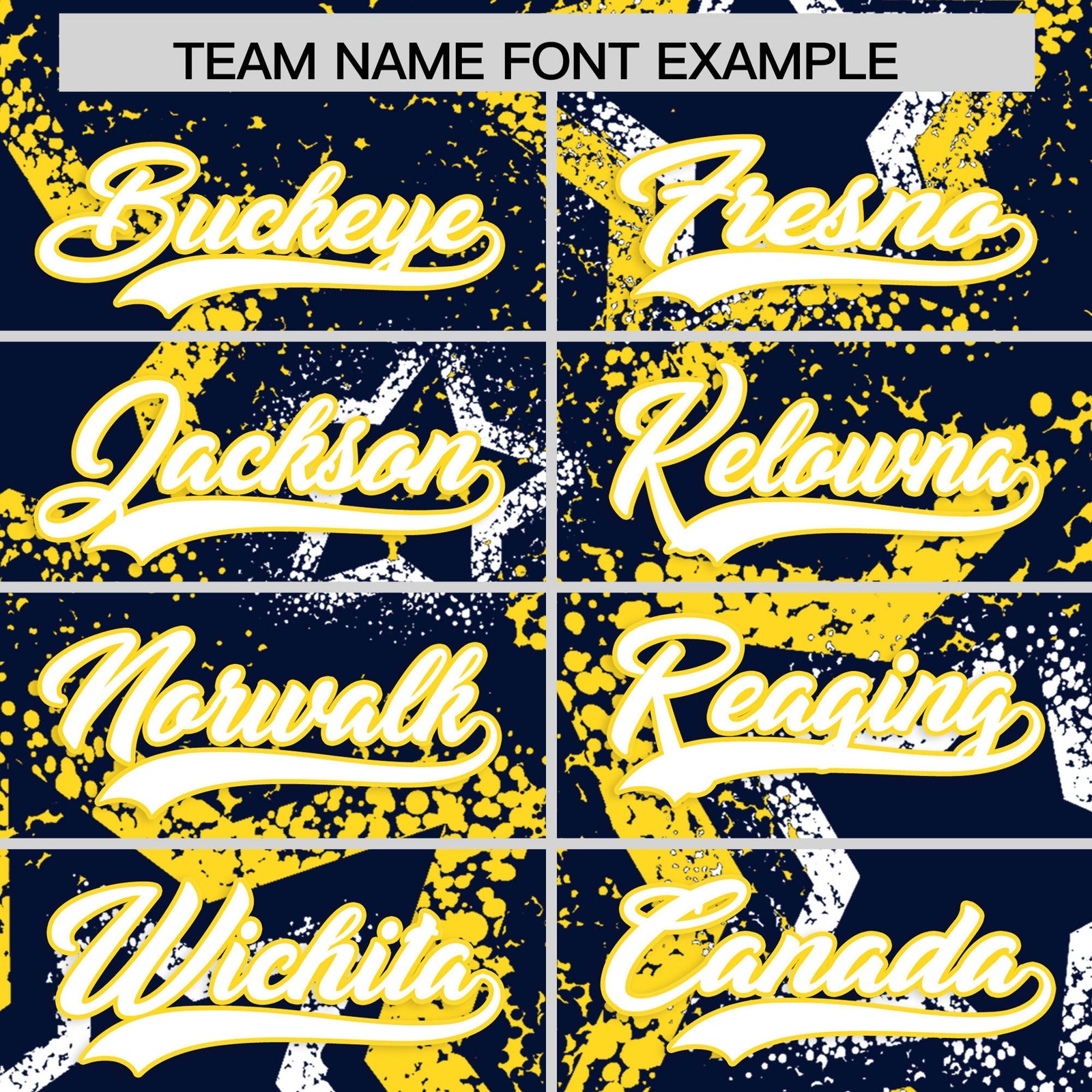 Custom Navy White Gold Star-Shaped Ink Texture Graffiti Pattern Baseball Jersey | Sublimation Printed & Stitched,Add Name and Numbern,Perfect for Parties,Perfect for Training | KXKSHOP