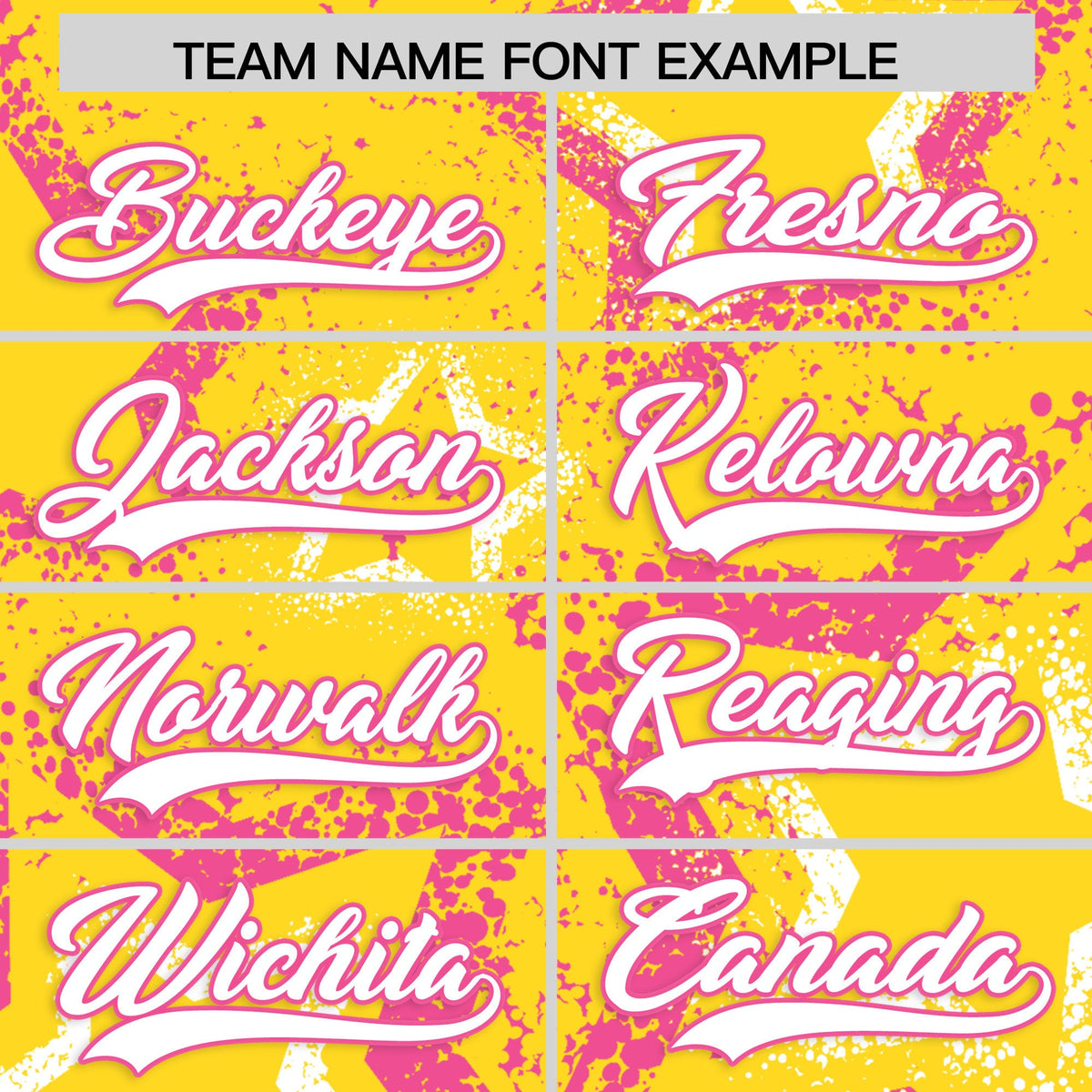 Custom Gold White Pink Star-Shaped Ink Texture Graffiti Pattern Baseball Jersey | Sublimation Printed & Stitched,Add Name and Numbern,Perfect for Parties,Perfect for Training | KXKSHOP