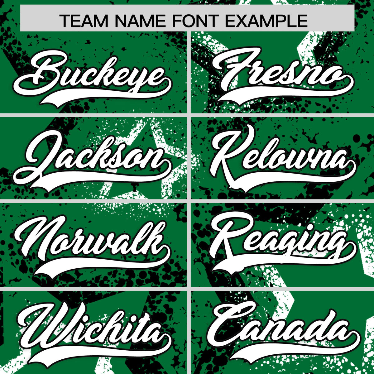 Custom Kelly Green White Star-Shaped Ink Texture Graffiti Pattern Baseball Jersey | Sublimation Printed &amp; Stitched,Add Name and Numbern,Perfect for Parties,Perfect for Training | KXKSHOP