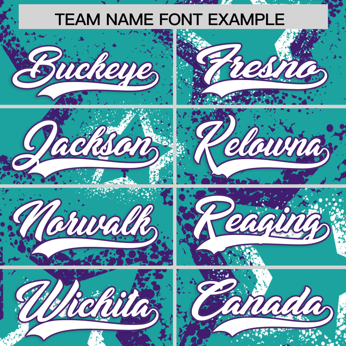 Custom Aqua White Purple Star-Shaped Ink Texture Graffiti Pattern Baseball Jersey | Sublimation Printed & Stitched,Add Name and Numbern,Perfect for Parties,Perfect for Training | KXKSHOP