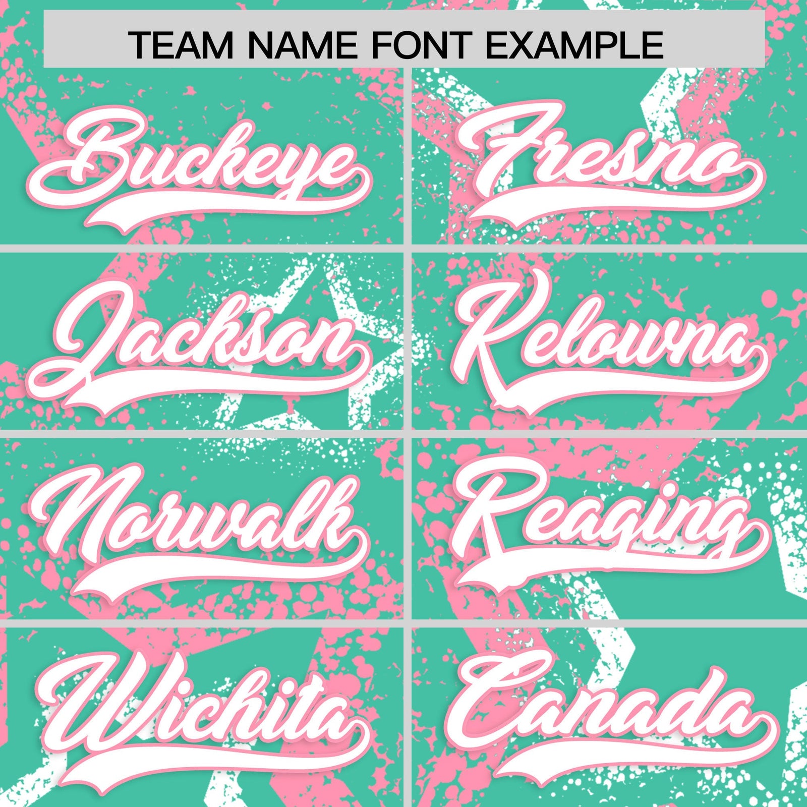 Custom Bright Green White Light Pink Star-Shaped Ink Texture Graffiti Pattern Baseball Jersey | Sublimation Printed & Stitched,Add Name and Numbern,Perfect for Parties,Perfect for Training | KXKSHOP