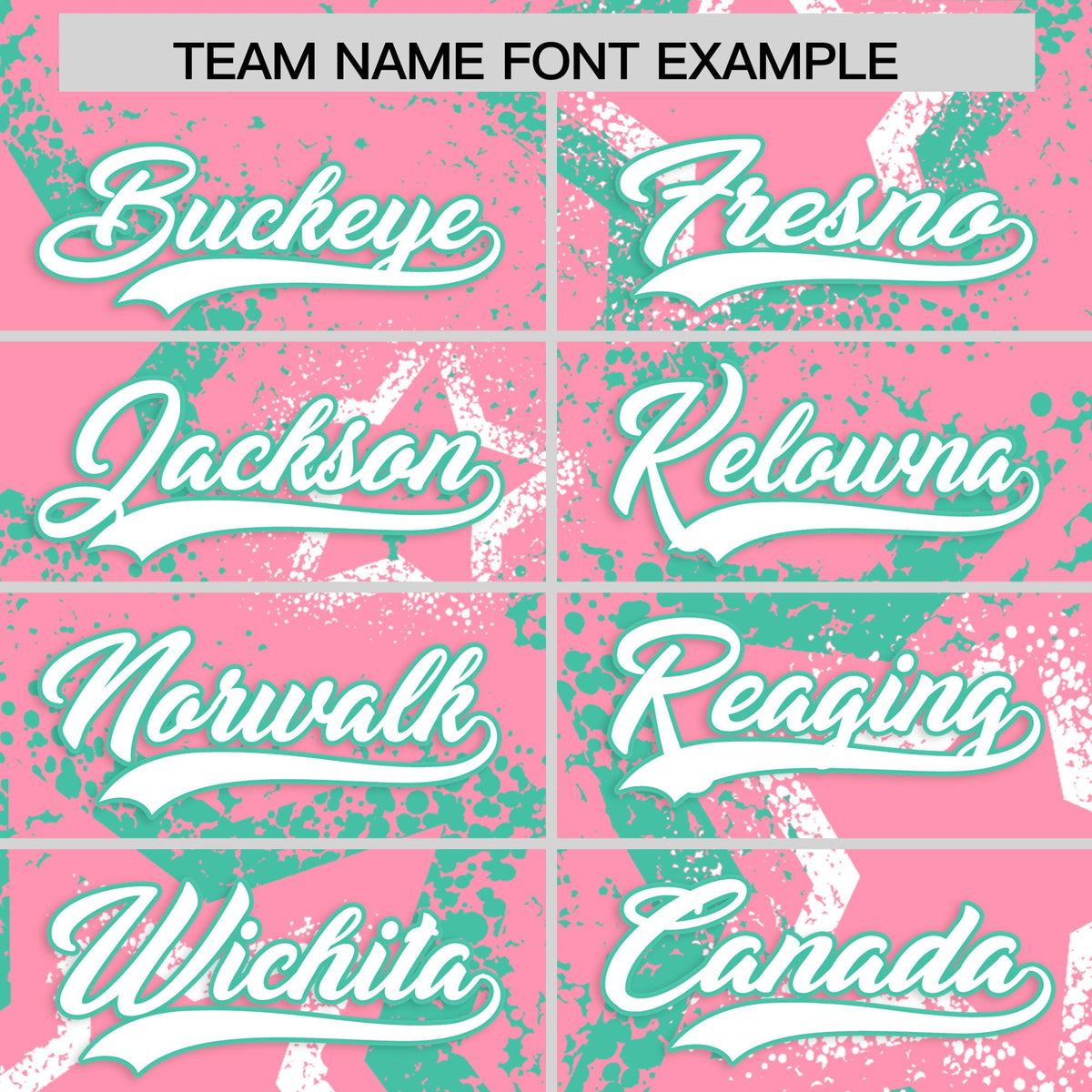 Custom Light Pink White Bright Green Star-Shaped Ink Texture Graffiti Pattern Baseball Jersey | Sublimation Printed &amp; Stitched,Add Name and Numbern,Perfect for Parties,Perfect for Training | KXKSHOP