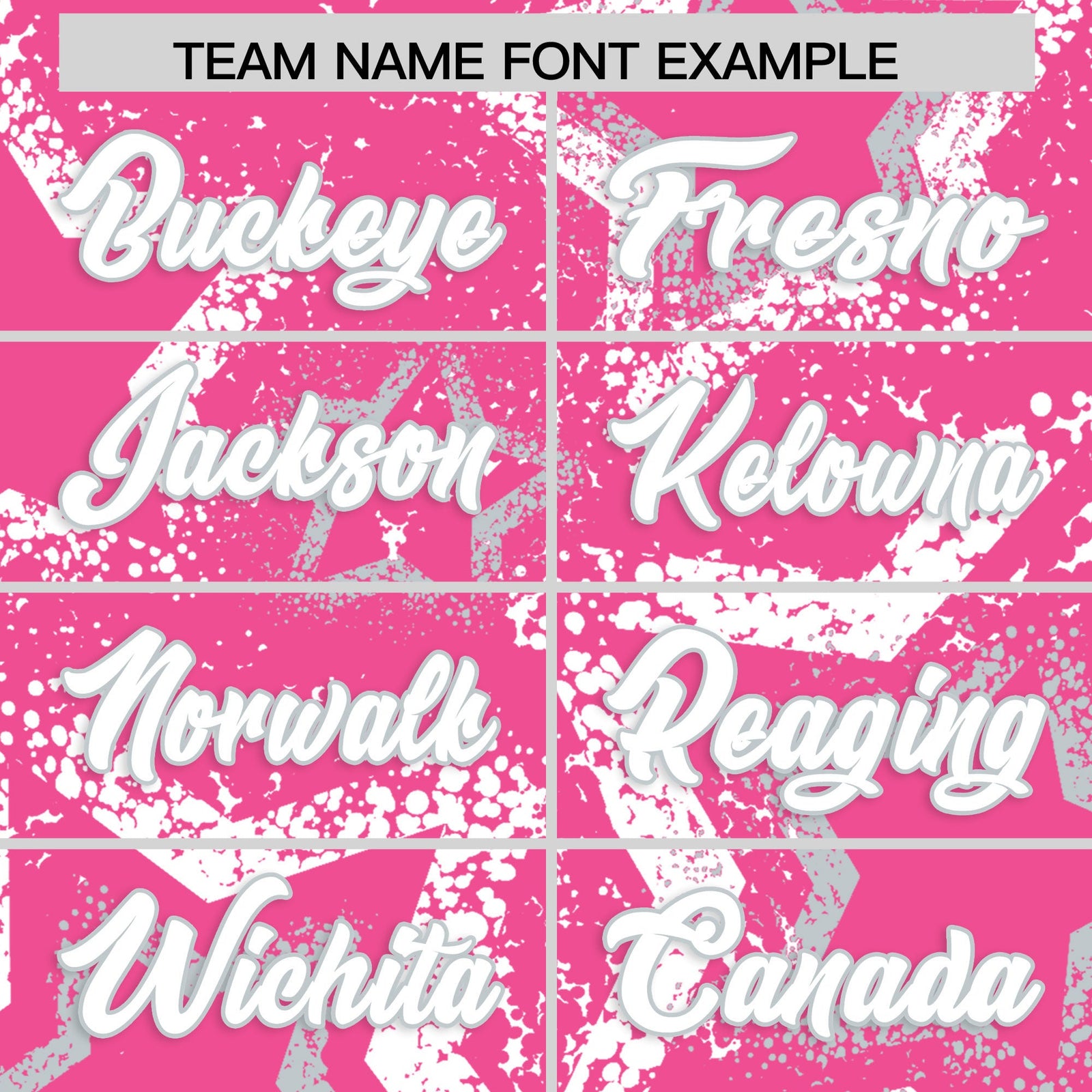 Custom Pink Silver White Star-Shaped Ink Texture Graffiti Pattern Baseball Jersey | Sublimation Printed & Stitched,Add Name and Numbern,Perfect for Parties,Perfect for Training | KXKSHOP