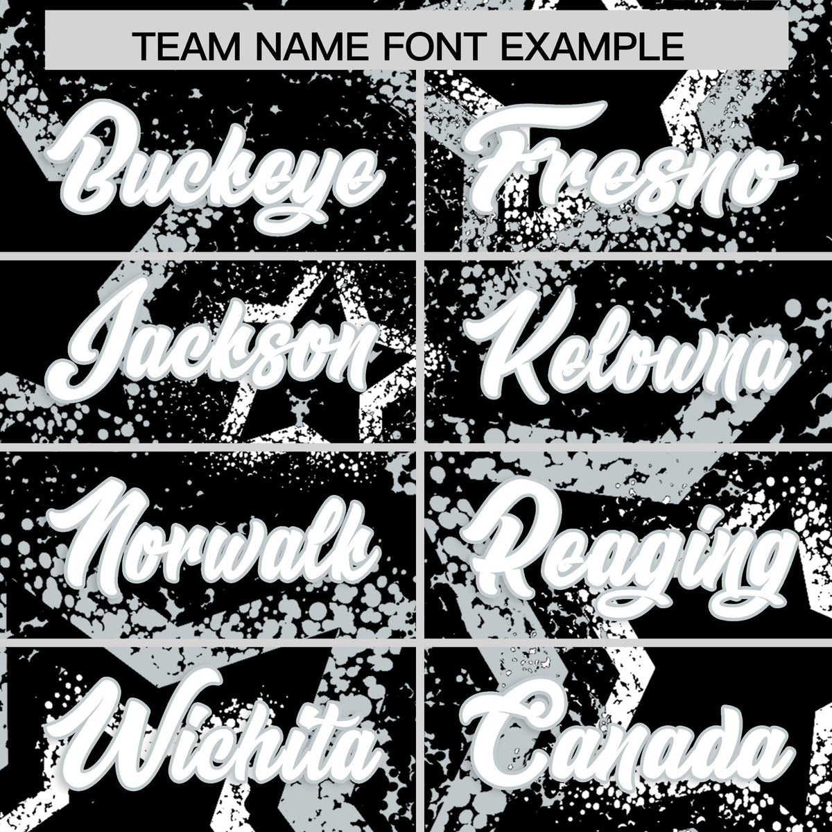 Custom Black White Silver Star-Shaped Ink Texture Graffiti Pattern Baseball Jersey | Sublimation Printed &amp; Stitched,Add Name and Numbern,Perfect for Parties,Perfect for Training | KXKSHOP