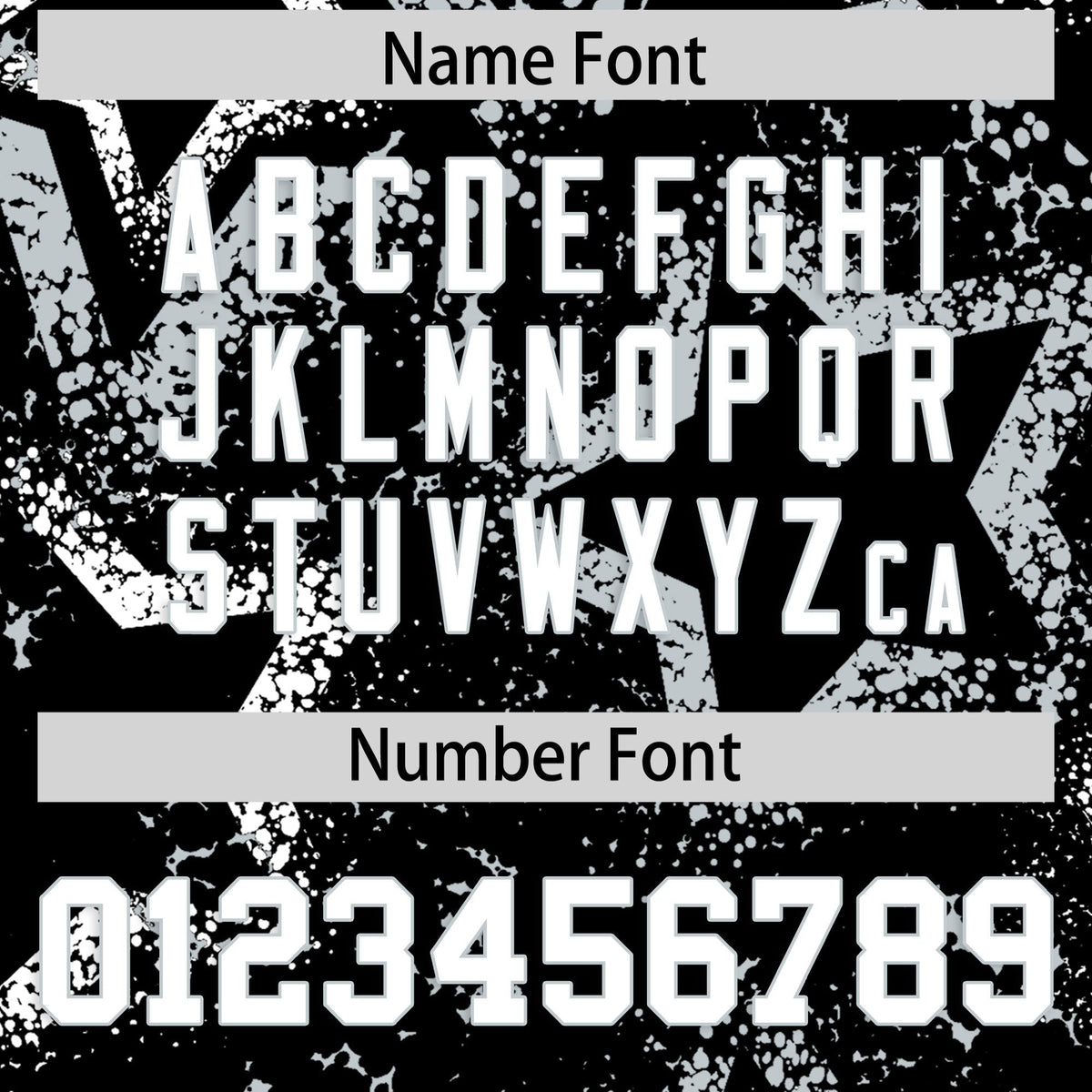 Custom Black White Silver Star-Shaped Ink Texture Graffiti Pattern Baseball Jersey | Sublimation Printed &amp; Stitched,Add Name and Numbern,Perfect for Parties,Perfect for Training | KXKSHOP