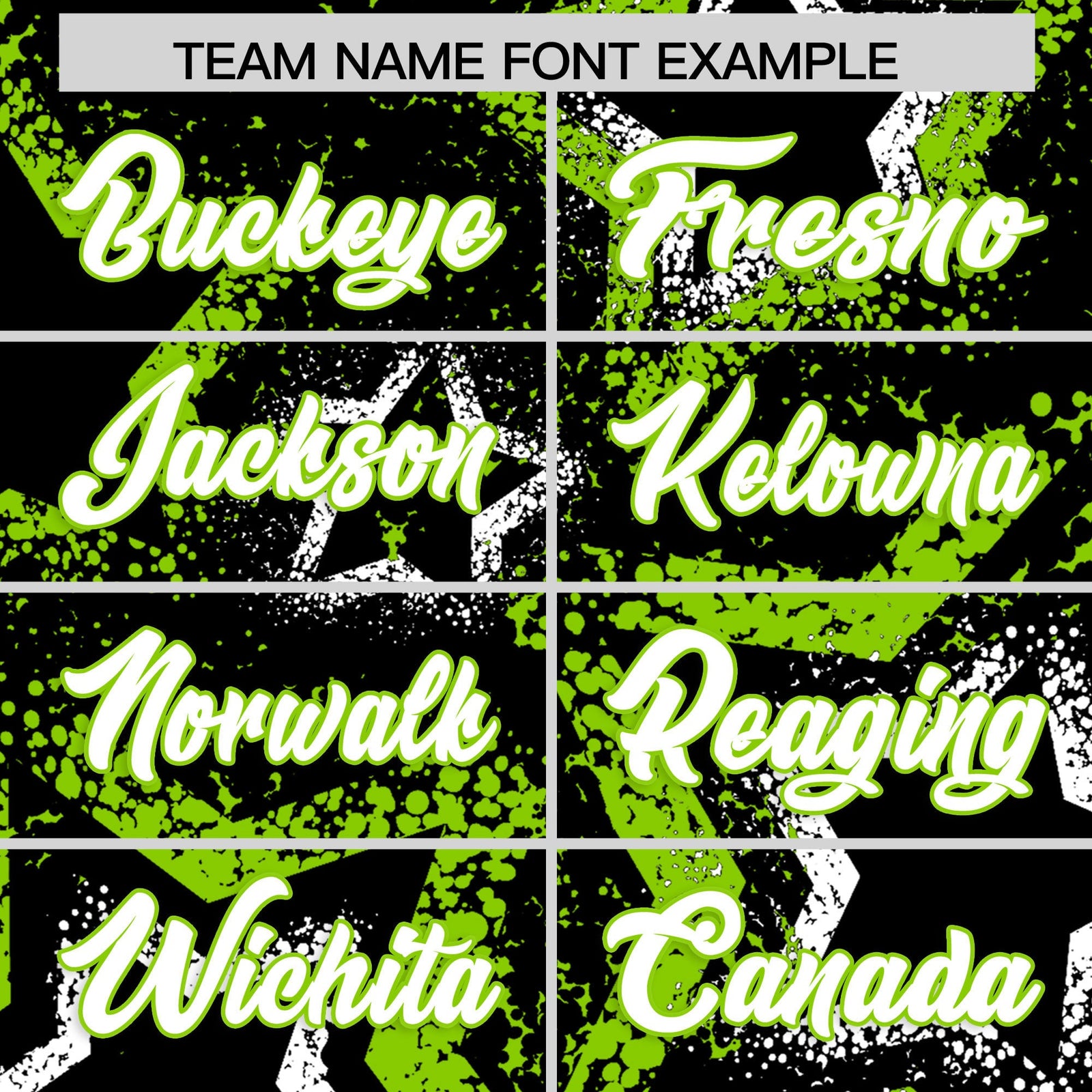 Custom Black White Neon Green Star-Shaped Ink Texture Graffiti Pattern Baseball Jersey | Sublimation Printed & Stitched,Add Name and Numbern,Perfect for Parties,Perfect for Training | KXKSHOP