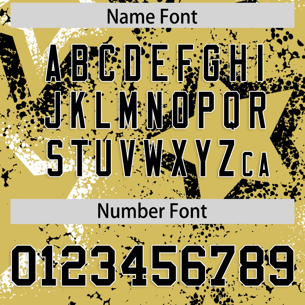 Custom Old Gold White Black Star-Shaped Ink Texture Graffiti Pattern Baseball Jersey | Sublimation Printed &amp; Stitched,Add Name and Numbern,Perfect for Parties,Perfect for Training | KXKSHOP