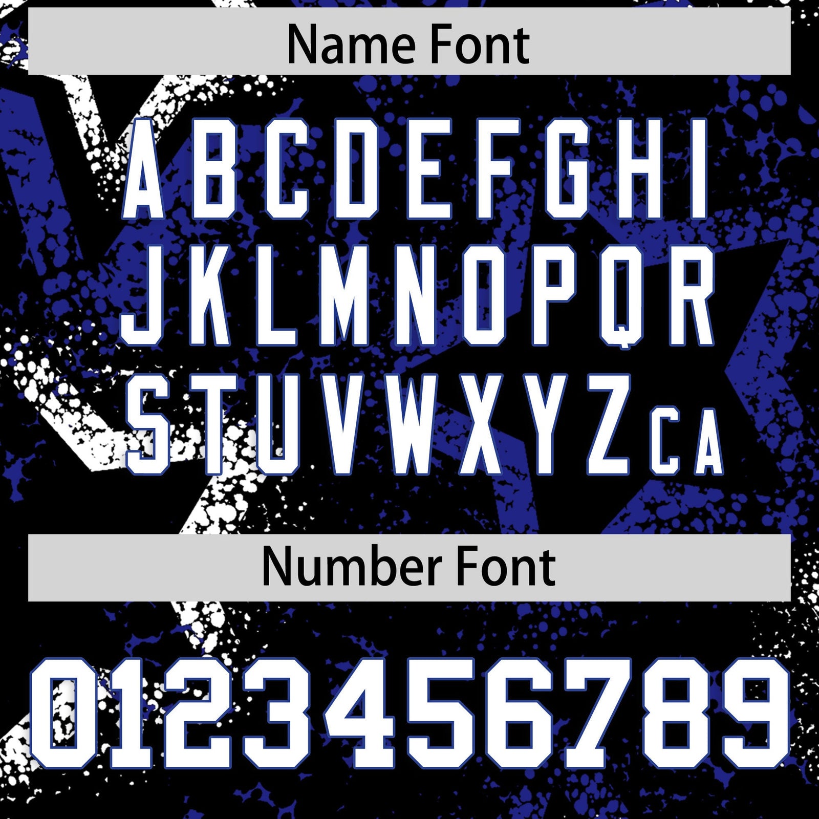 Custom Black White Royal Blue Star-Shaped Ink Texture Graffiti Pattern Baseball Jersey | Sublimation Printed & Stitched,Add Name and Numbern,Perfect for Parties,Perfect for Training | KXKSHOP