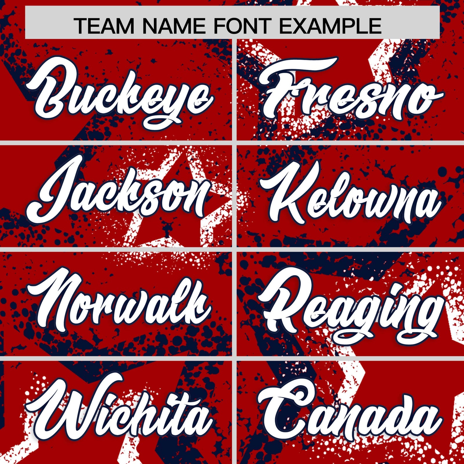 Custom Red White Navy Star-Shaped Ink Texture Graffiti Pattern Baseball Jersey | Sublimation Printed & Stitched,Add Name and Numbern,Perfect for Parties,Perfect for Training | KXKSHOP