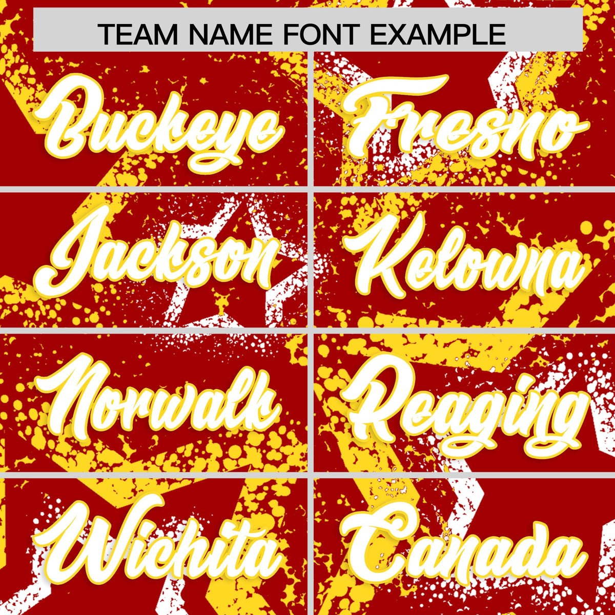 Custom Red White Gold Star-Shaped Ink Texture Graffiti Pattern Baseball Jersey | Sublimation Printed & Stitched,Add Name and Numbern,Perfect for Parties,Perfect for Training | KXKSHOP