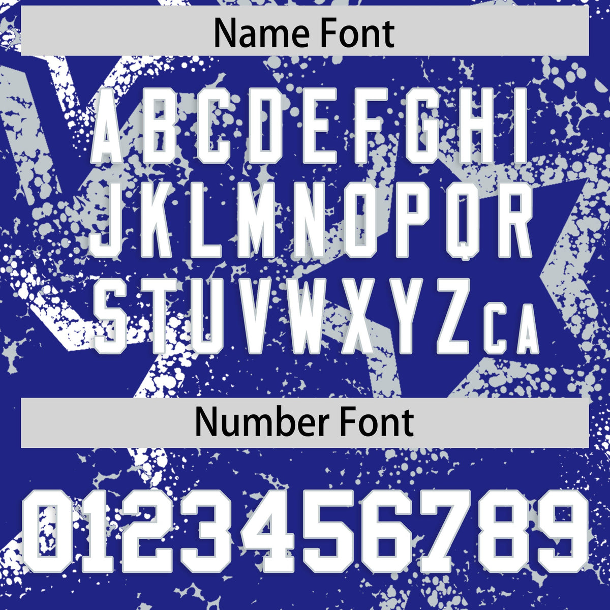 Custom Royal Blue White Silver Star-Shaped Ink Texture Graffiti Pattern Baseball Jersey | Sublimation Printed &amp; Stitched,Add Name and Numbern,Perfect for Parties,Perfect for Training | KXKSHOP