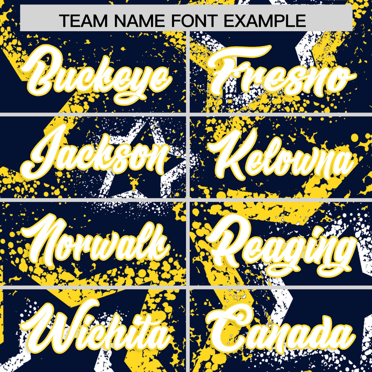 Custom Navy White Gold Star-Shaped Ink Texture Graffiti Pattern Baseball Jersey | Sublimation Printed & Stitched,Add Name and Numbern,Perfect for Parties,Perfect for Training | KXKSHOP