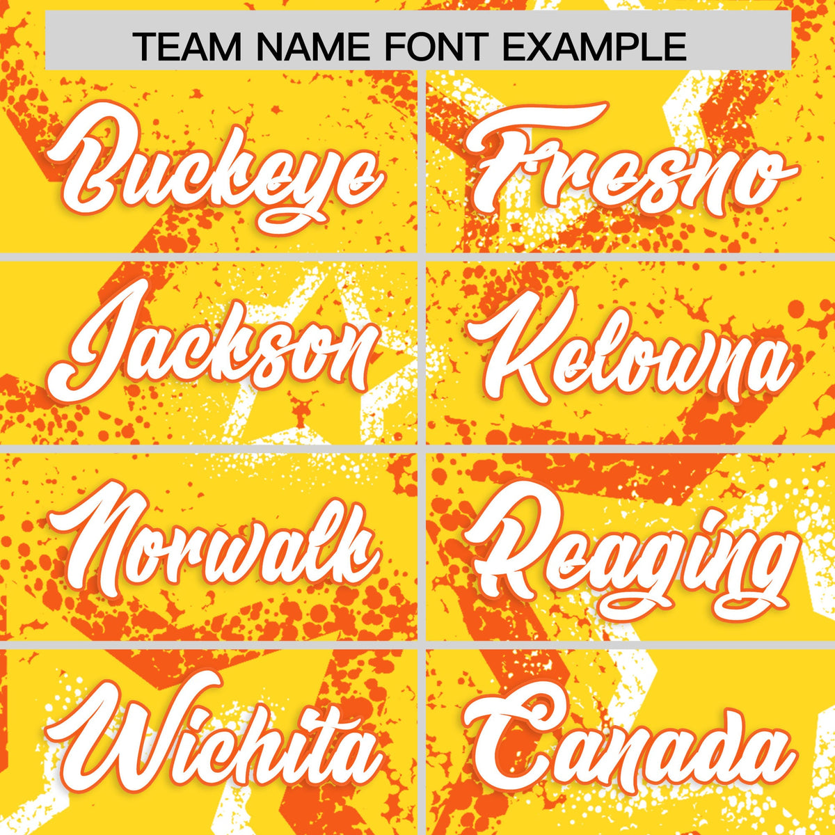 Custom Gold Orange White Star-Shaped Ink Texture Graffiti Pattern Baseball Jersey | Sublimation Printed & Stitched,Add Name and Numbern,Perfect for Parties,Perfect for Training | KXKSHOP