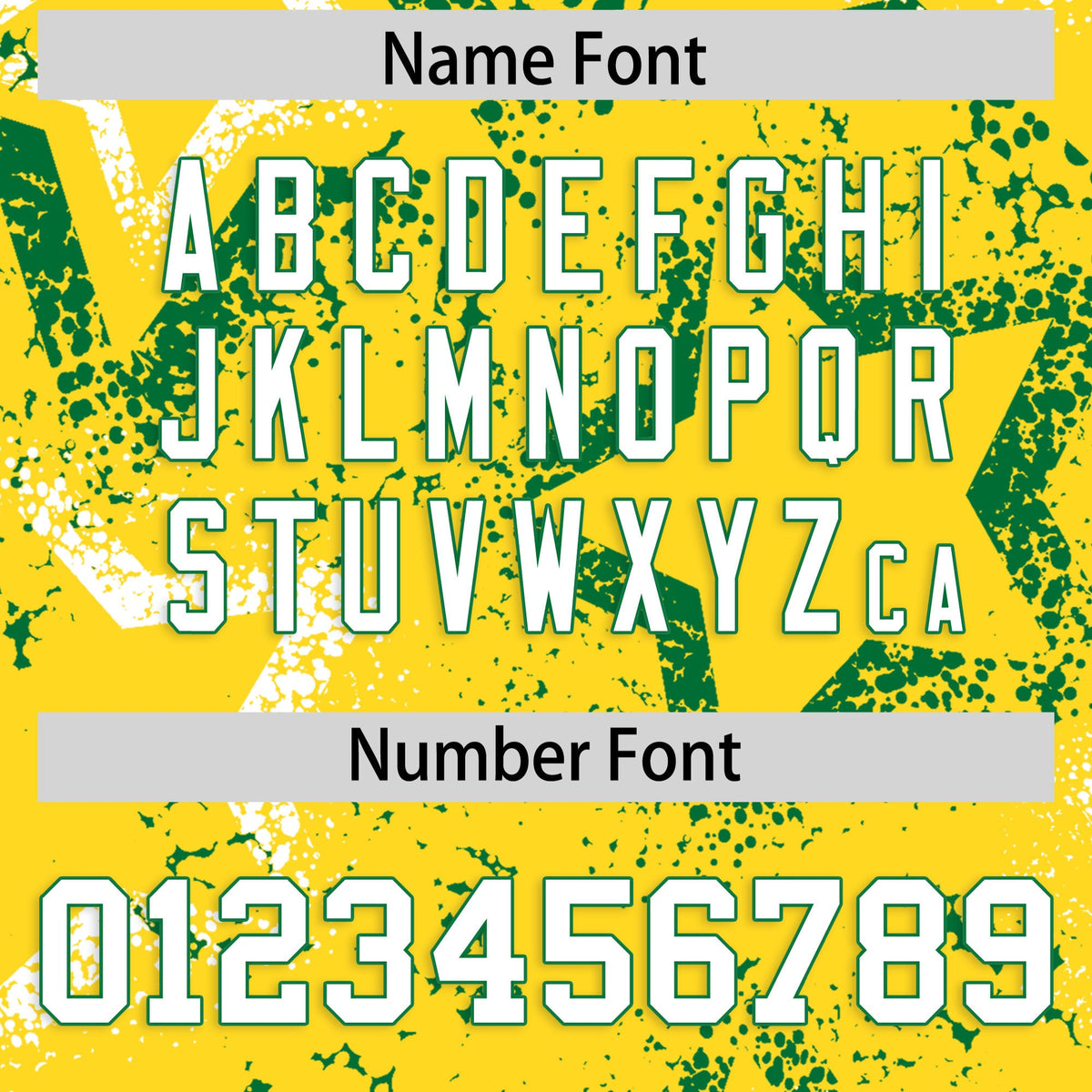 Custom Gold White Kelly Green Star-Shaped Ink Texture Graffiti Pattern Baseball Jersey | Sublimation Printed &amp; Stitched,Add Name and Numbern,Perfect for Parties,Perfect for Training | KXKSHOP