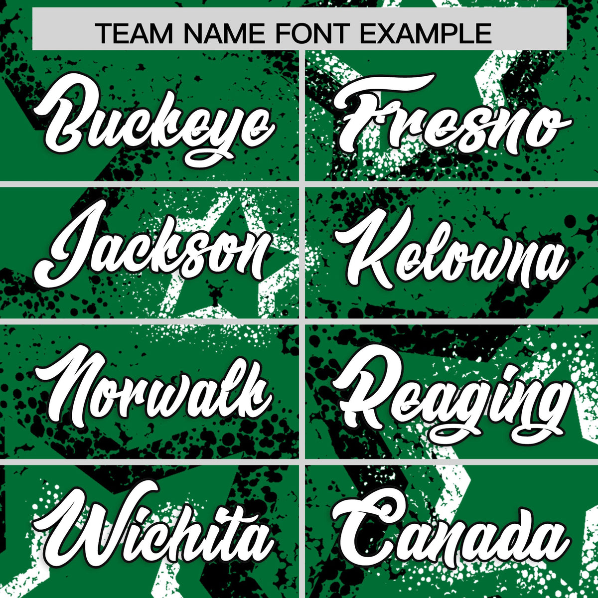 Custom Kelly Green White Star-Shaped Ink Texture Graffiti Pattern Baseball Jersey | Sublimation Printed &amp; Stitched,Add Name and Numbern,Perfect for Parties,Perfect for Training | KXKSHOP