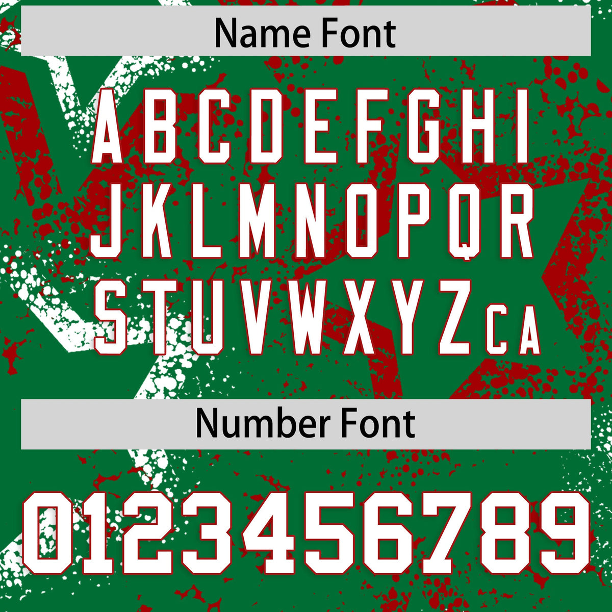 Custom Kelly Green White Red Star-Shaped Ink Texture Graffiti Pattern Baseball Jersey | Sublimation Printed &amp; Stitched,Add Name and Numbern,Perfect for Parties,Perfect for Training | KXKSHOP