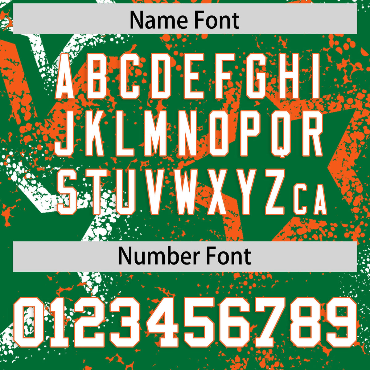 Custom Kelly Green White Orange Star-Shaped Ink Texture Graffiti Pattern Baseball Jersey | Sublimation Printed &amp; Stitched,Add Name and Numbern,Perfect for Parties,Perfect for Training | KXKSHOP
