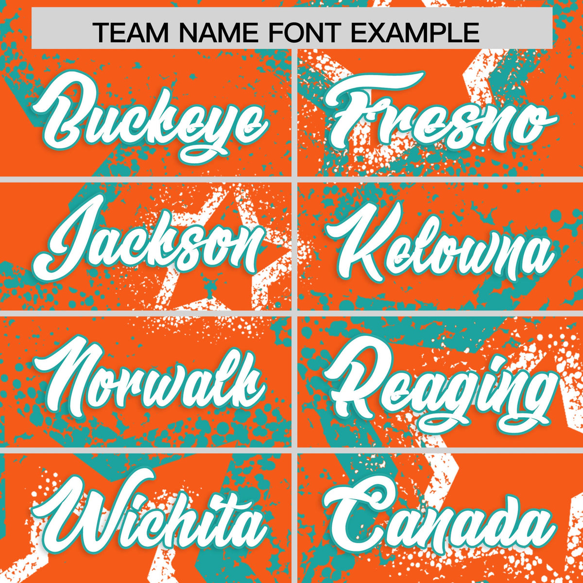 Custom Orange White Aqua Star-Shaped Ink Texture Graffiti Pattern Baseball Jersey | Sublimation Printed & Stitched,Add Name and Numbern,Perfect for Parties,Perfect for Training | KXKSHOP