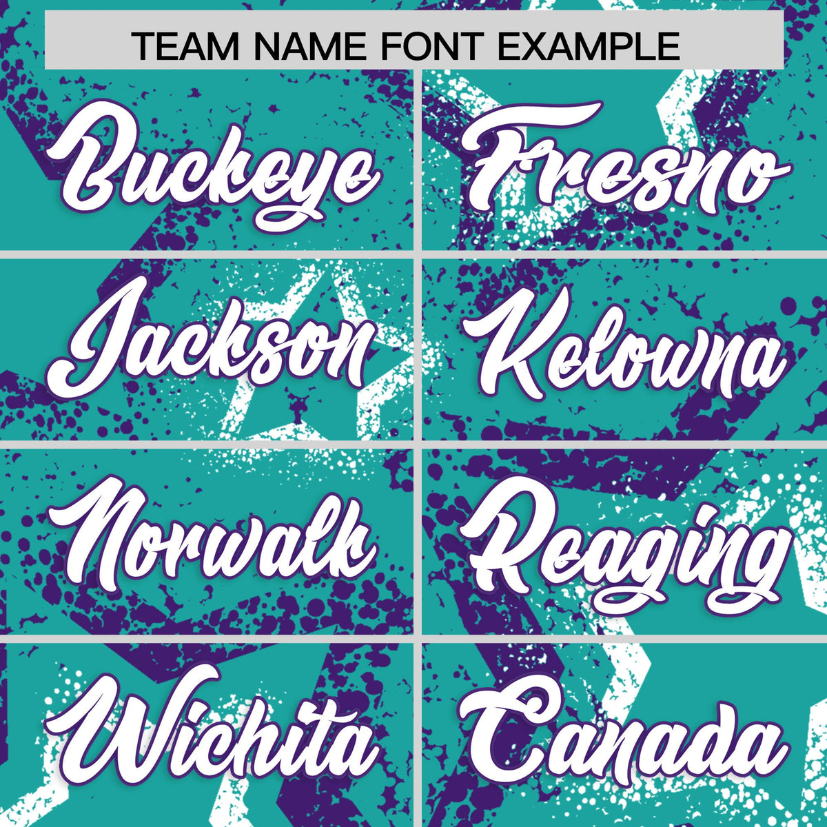 Custom Aqua White Purple Star-Shaped Ink Texture Graffiti Pattern Baseball Jersey | Sublimation Printed & Stitched,Add Name and Numbern,Perfect for Parties,Perfect for Training | KXKSHOP