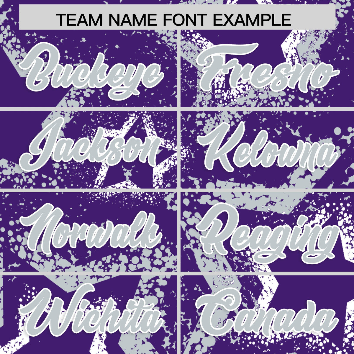 Custom Purple White Silver Star-Shaped Ink Texture Graffiti Pattern Baseball Jersey | Sublimation Printed &amp; Stitched,Add Name and Numbern,Perfect for Parties,Perfect for Training | KXKSHOP