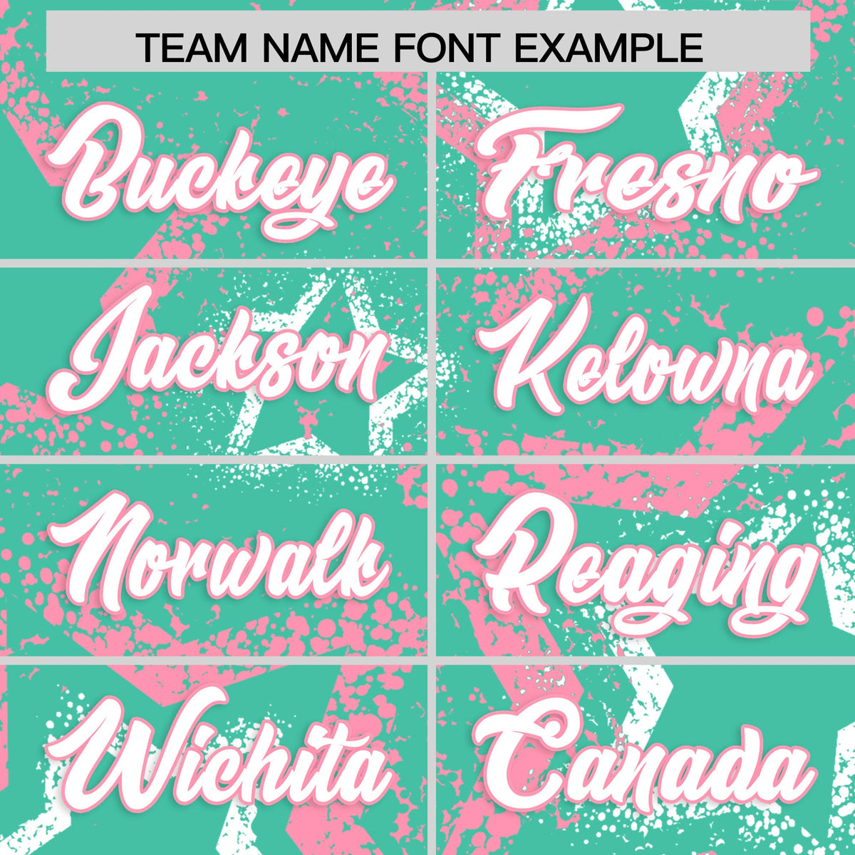 Custom Bright Green White Light Pink Star-Shaped Ink Texture Graffiti Pattern Baseball Jersey | Sublimation Printed &amp; Stitched,Add Name and Numbern,Perfect for Parties,Perfect for Training | KXKSHOP