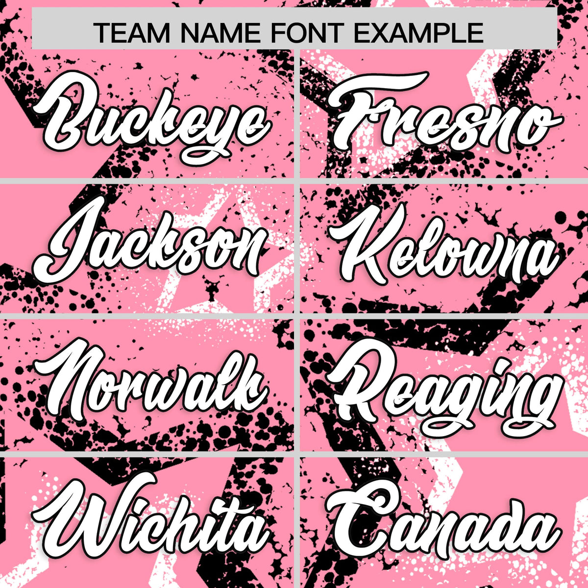 Custom Light Pink White Black Star-Shaped Ink Texture Graffiti Pattern Baseball Jersey | Sublimation Printed & Stitched,Add Name and Numbern,Perfect for Parties,Perfect for Training | KXKSHOP