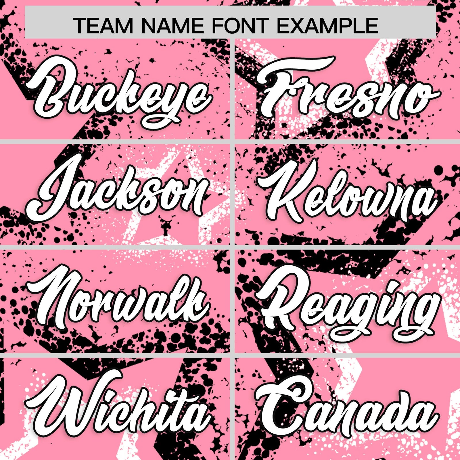 Custom Light Pink White Black Star-Shaped Ink Texture Graffiti Pattern Baseball Jersey | Sublimation Printed & Stitched,Add Name and Numbern,Perfect for Parties,Perfect for Training | KXKSHOP