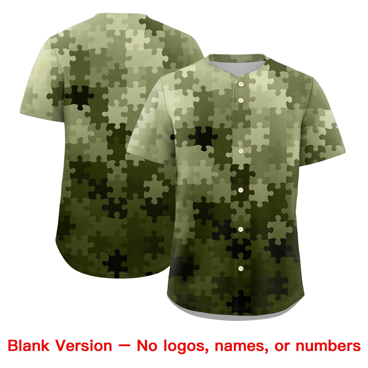 Custom Cream Olive Puzzle Elements Baseball Jersey | Sublimation Printed & Stitched,Add Name and Numbern,Perfect for Teams | KXKSHOP