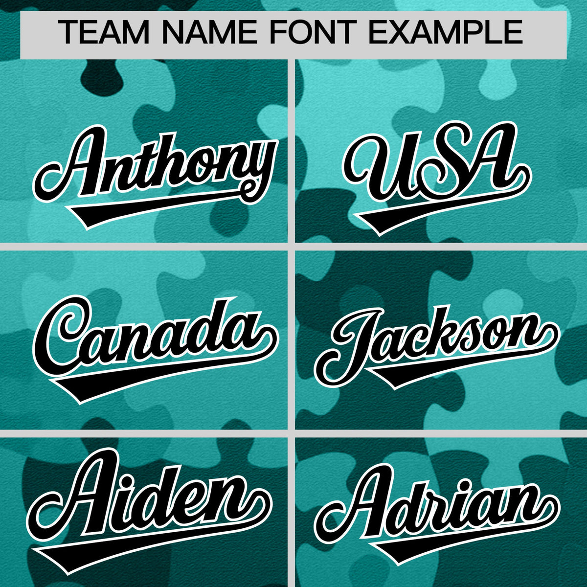 Custom Teal Black White Puzzle Elements Baseball Jersey | Sublimation Printed &amp; Stitched,Add Name and Numbern,Perfect for Teams | KXKSHOP