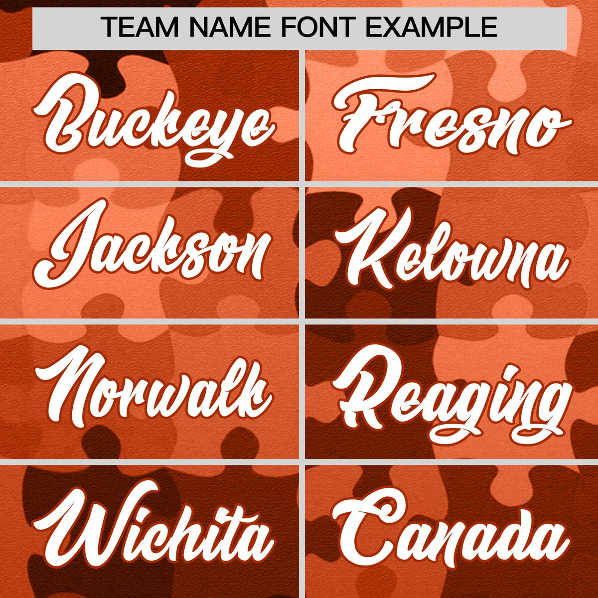 Custom White Dark Orange Puzzle Elements Baseball Jersey | Sublimation Printed &amp; Stitched,Add Name and Numbern,Perfect for Teams | KXKSHOP