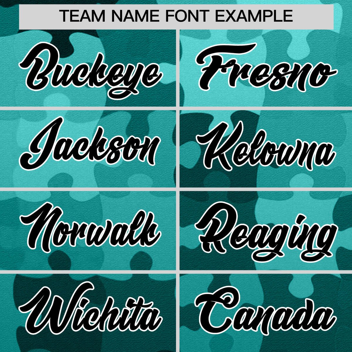 Custom Teal Black White Puzzle Elements Baseball Jersey | Sublimation Printed &amp; Stitched,Add Name and Numbern,Perfect for Teams | KXKSHOP