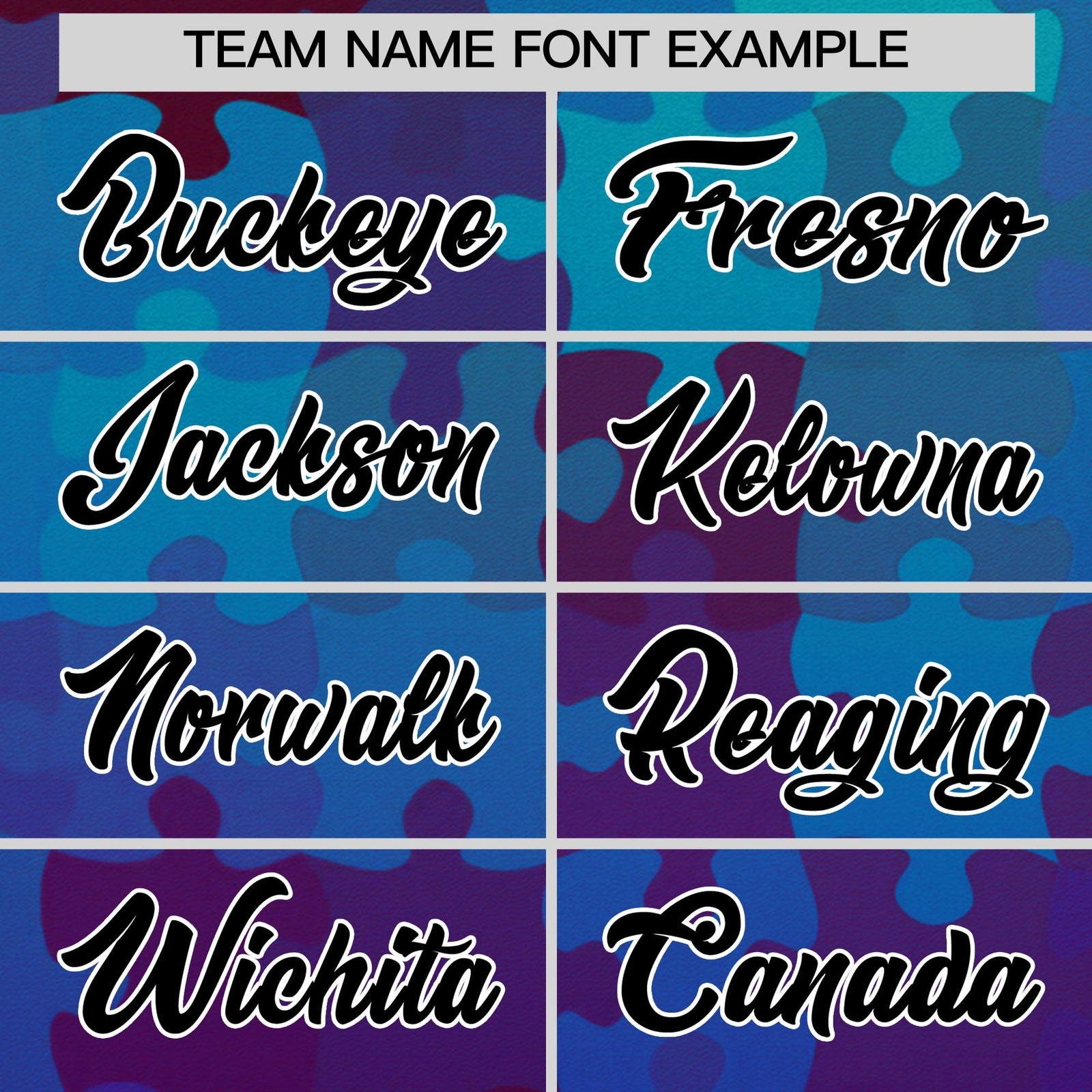 Custom Blue Black White Puzzle Elements Baseball Jersey | Sublimation Printed & Stitched,Add Name and Numbern,Perfect for Teams | KXKSHOP