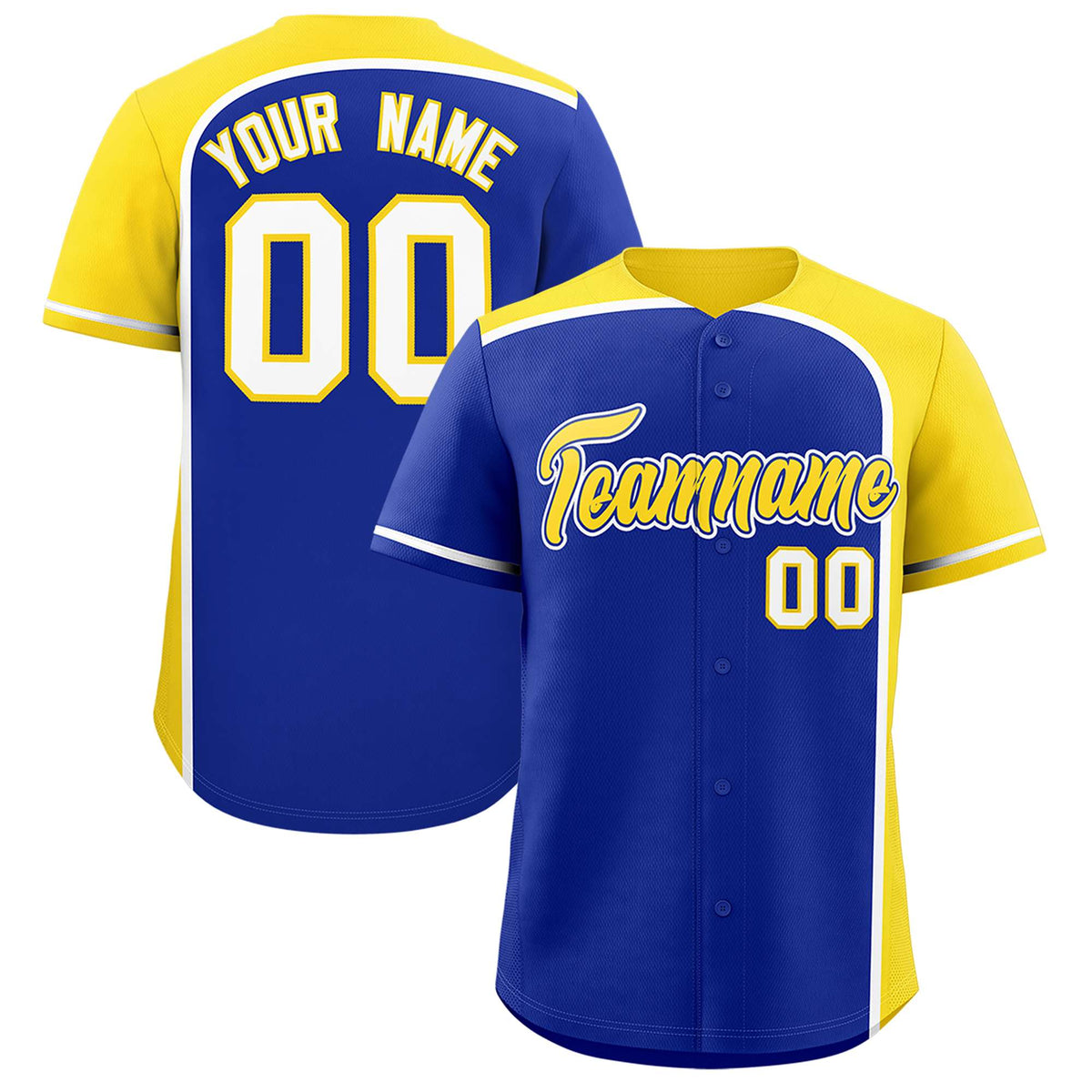 Custom Royal Gold Personalized Color Block Authentic Baseball jersey