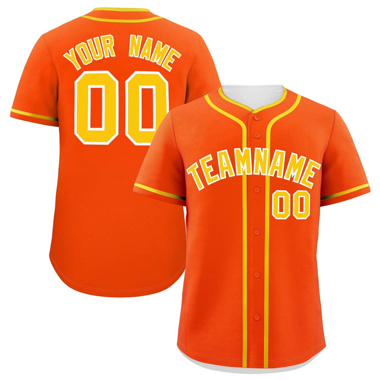 Custom Orange Gold Personalized Classic Authentic Baseball Jersey