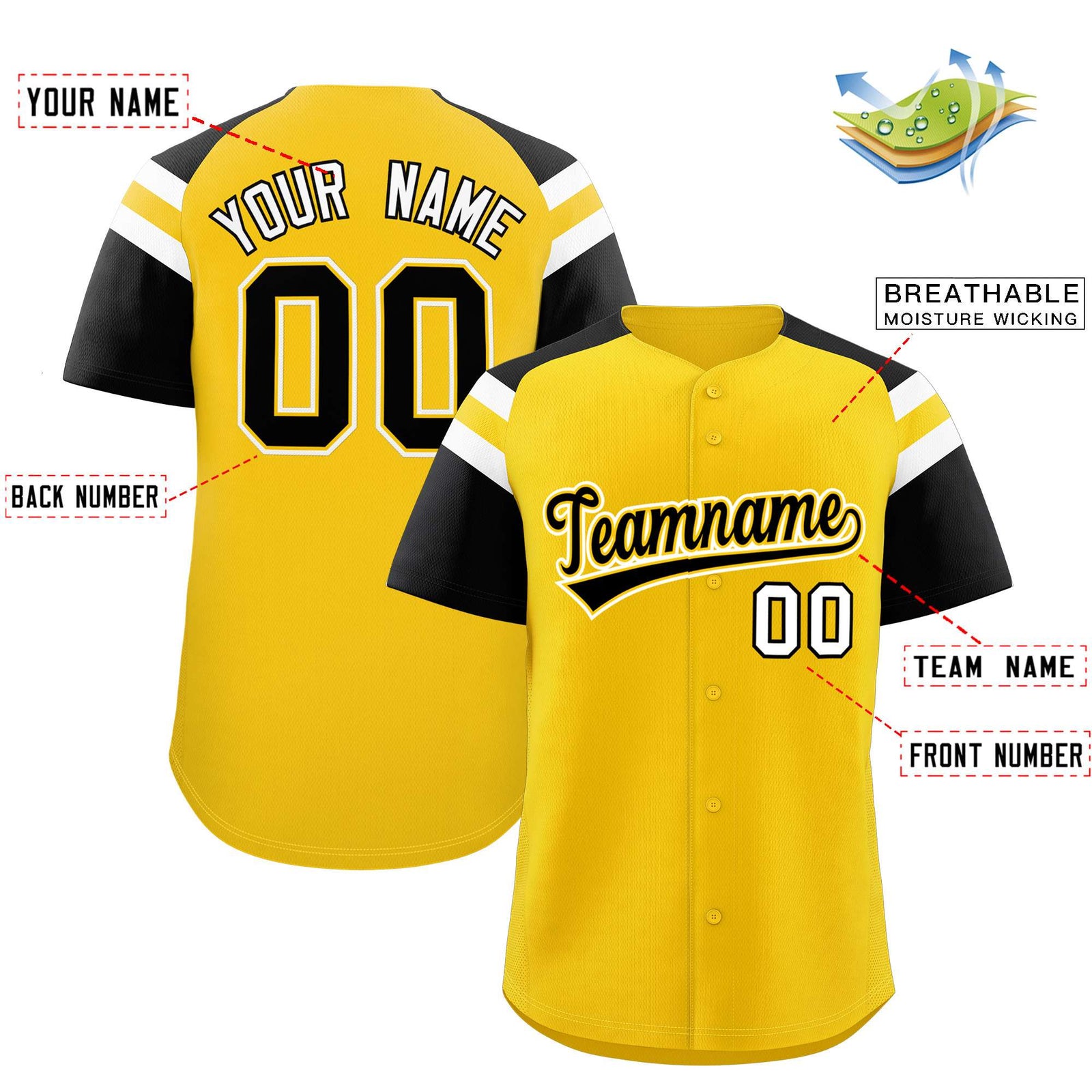 Custom-Gold-Black-Contrast-Raglan-Sleeves-Authentic-Baseball-Jersey-019