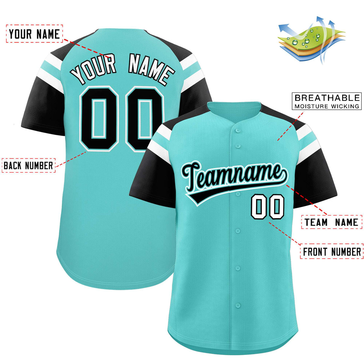 Custom Bright Green Black Contrast Raglan Sleeves Authentic Baseball Jersey