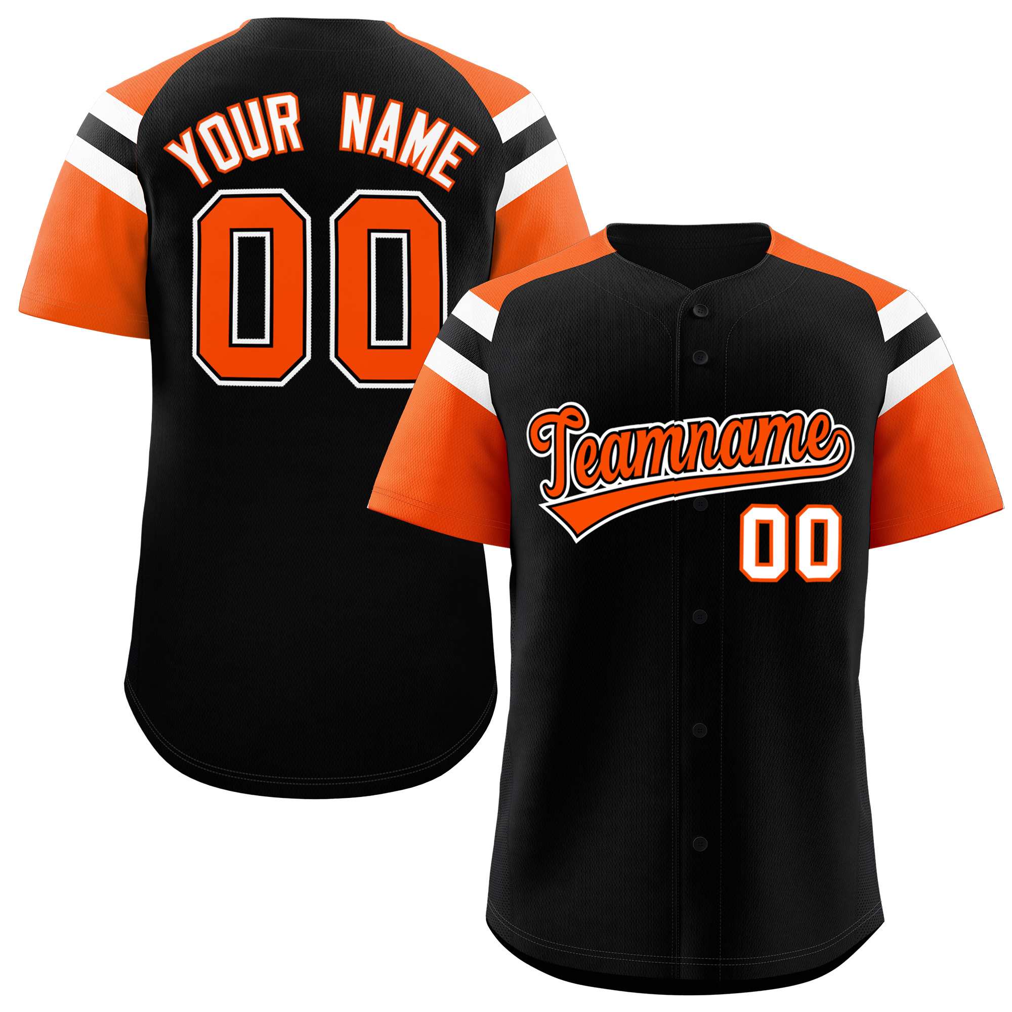 Custom-Black-Orange-Contrast-Raglan-Sleeves-Authentic-Baseball-Jersey-039