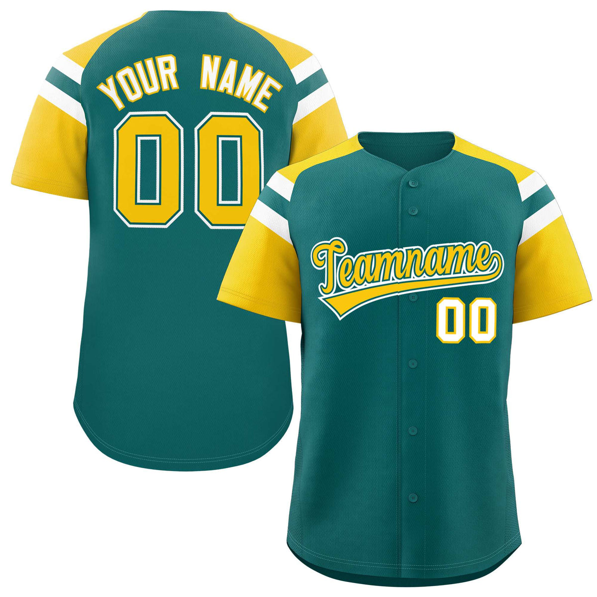 Custom-Aqua-Gold-Contrast-Raglan-Sleeves-Authentic-Baseball-Jersey-046