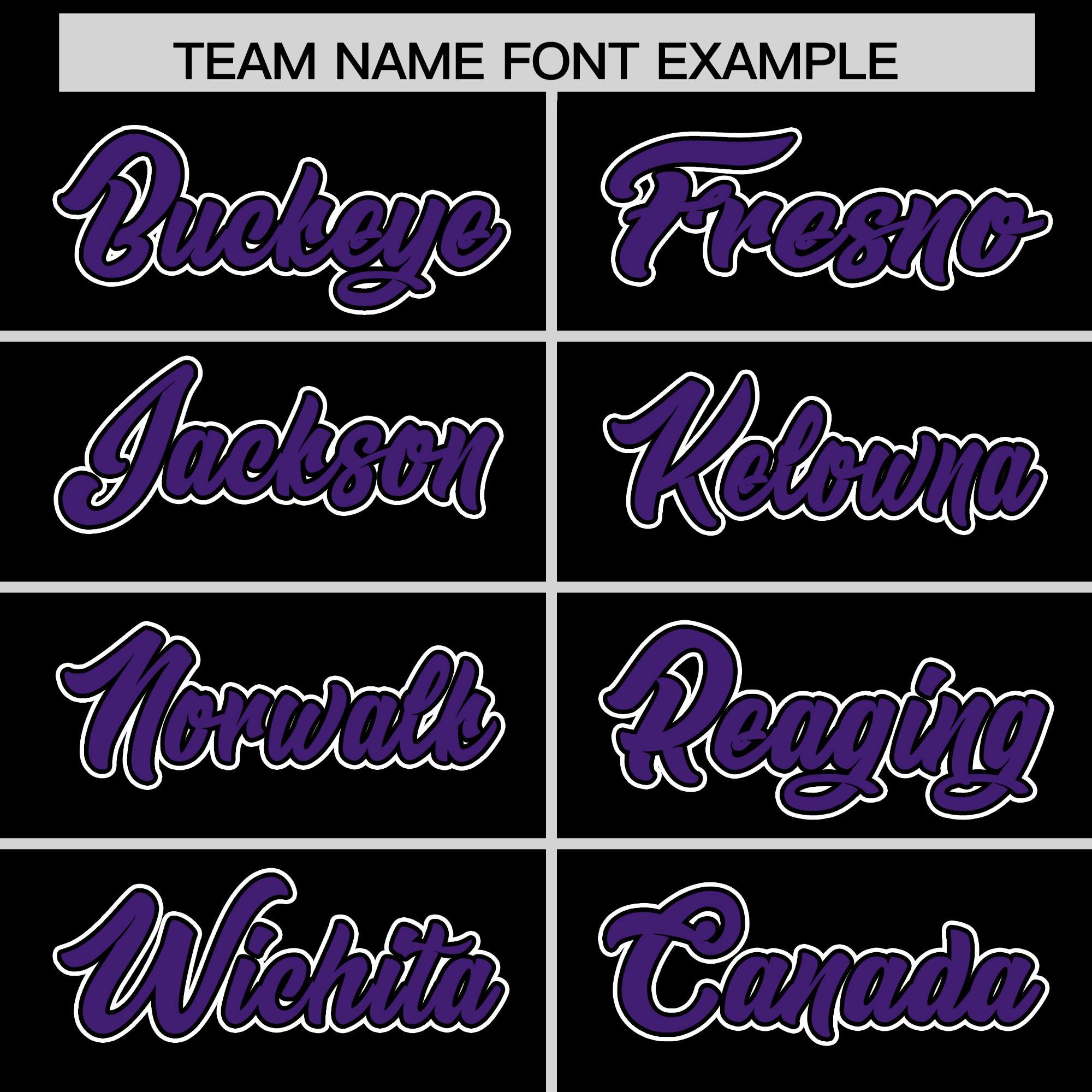 Custom Black Purple Contrast Raglan Sleeves Authentic Baseball Jersey