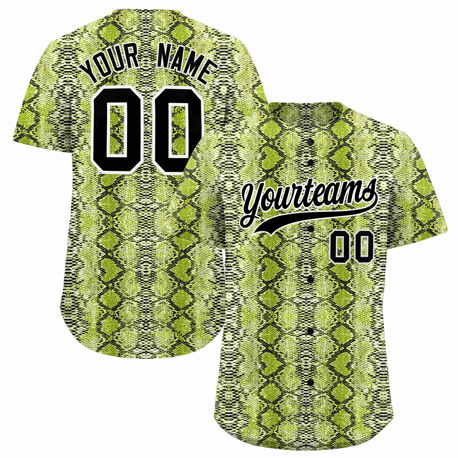 Custom Multi Color Snakeskin Pattern Authentic Baseball Jersey