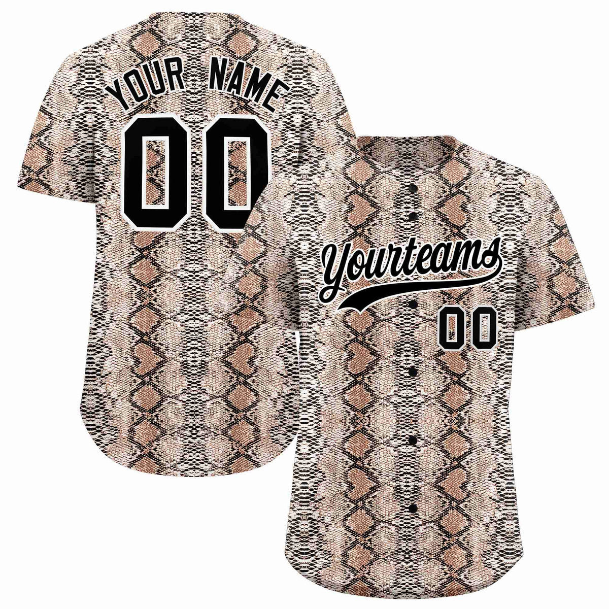 Custom Multi Color Snakeskin Pattern Authentic Baseball Jersey