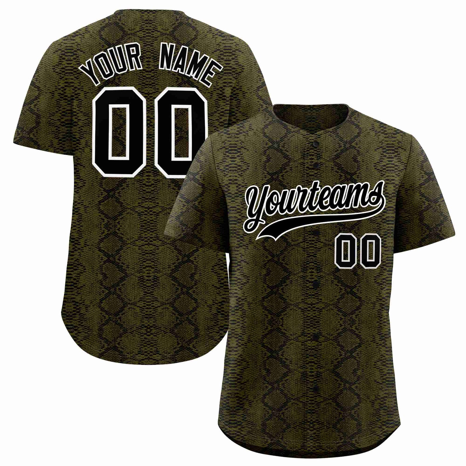 Custom Multi Color Snakeskin Pattern Authentic Baseball Jersey