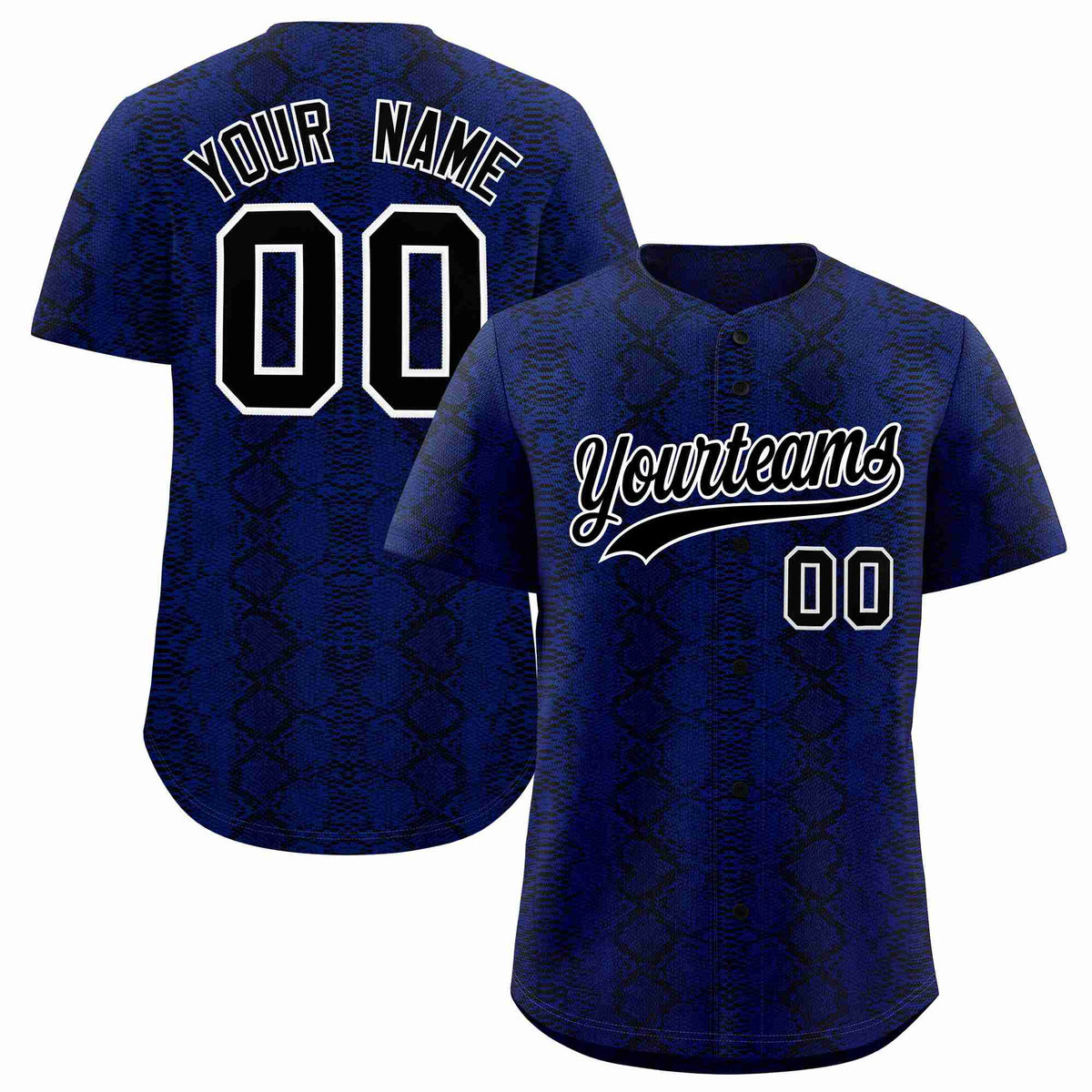 Custom Multi Color Snakeskin Pattern Authentic Baseball Jersey