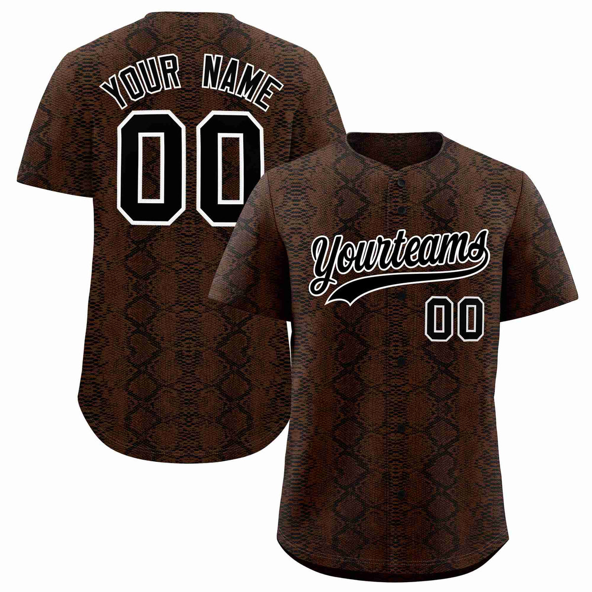 Custom Multi Color Snakeskin Pattern Authentic Baseball Jersey